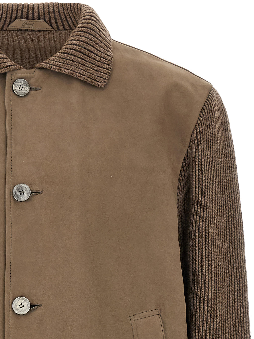 Brioni Lederjacke aus braunem Kalbsleder