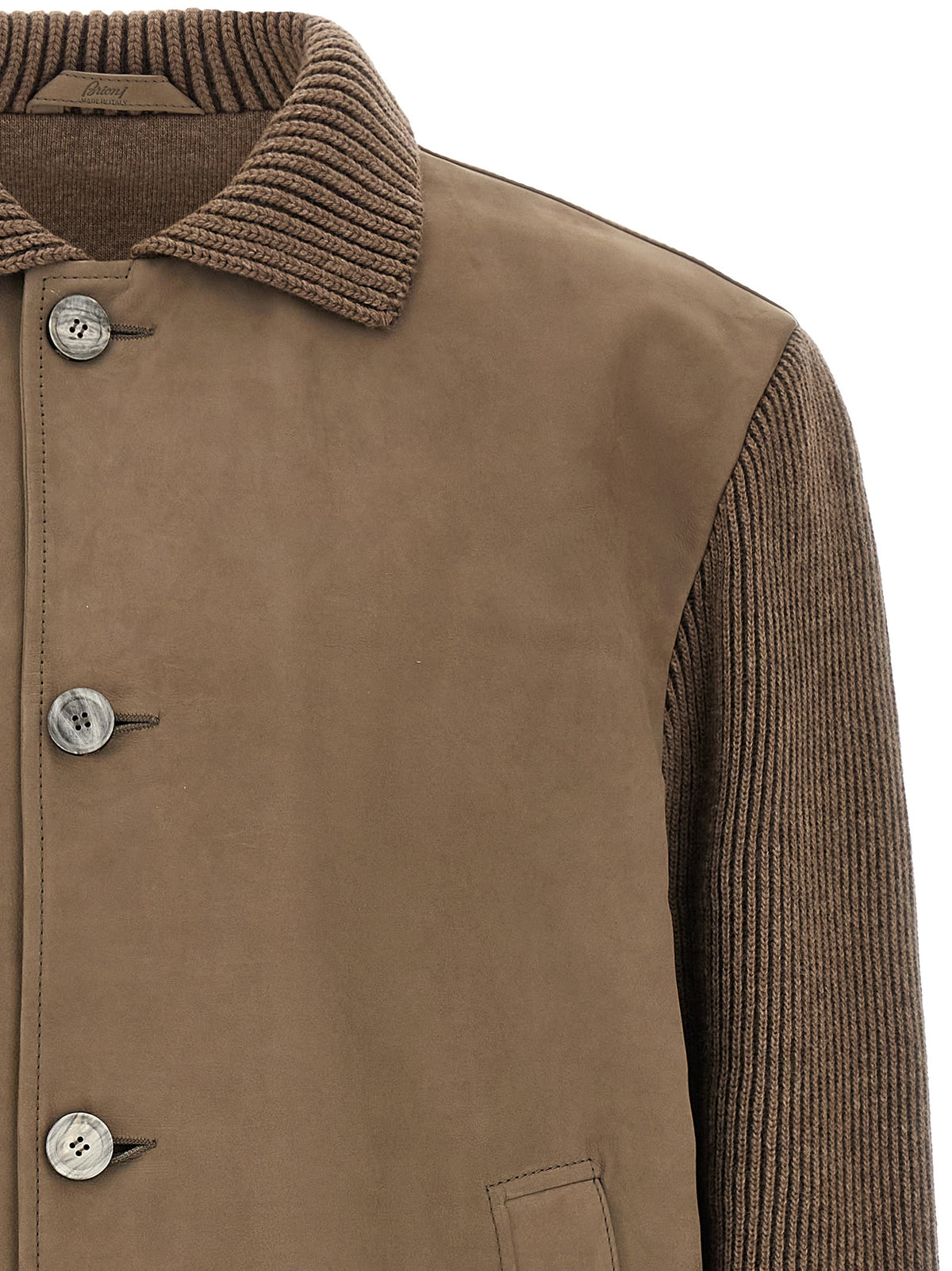 Brioni Lederjacke aus braunem Kalbsleder