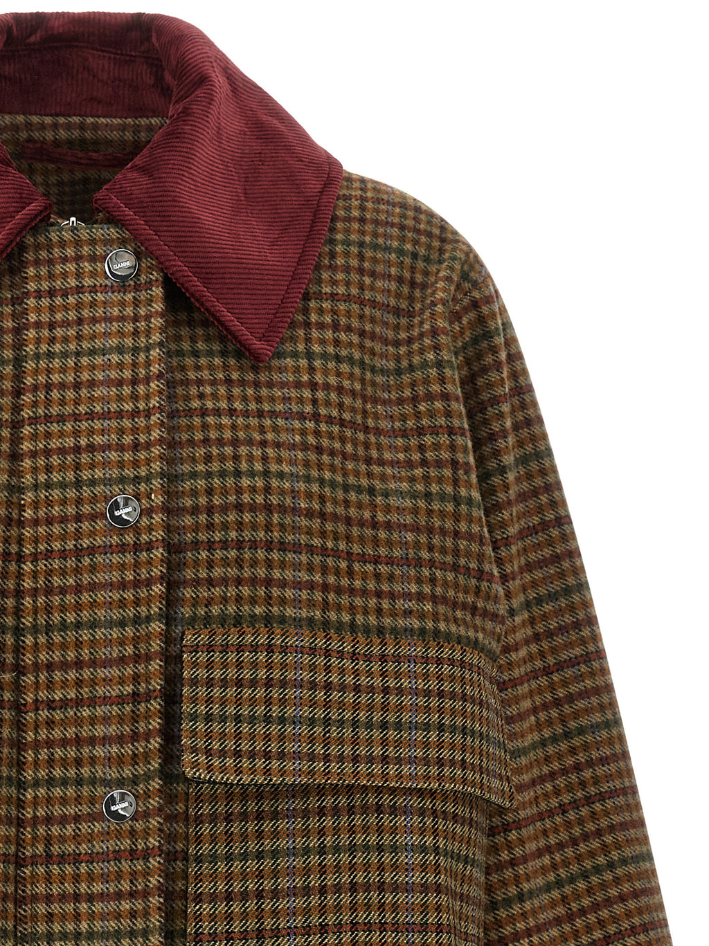 Ganni Lange Wolljacke in Braun