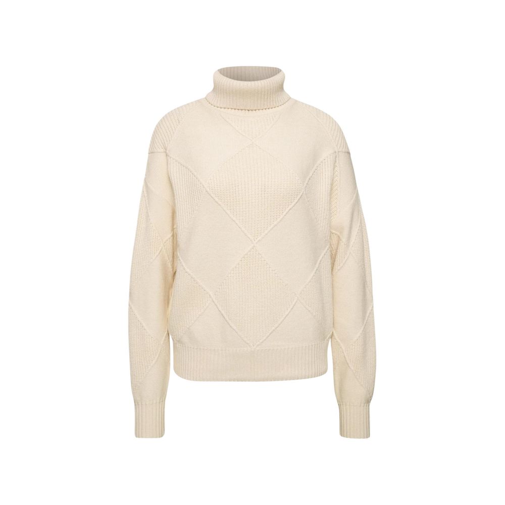 Street One cremefarbener Viskose-Rollkragenpullover