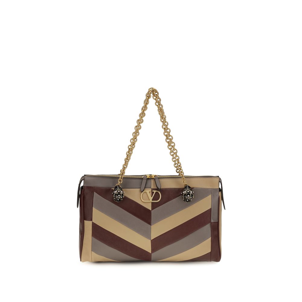 Valentino Garavani Schultertasche aus mehrfarbigem Nappaleder / Kalbsleder Bos Taurus