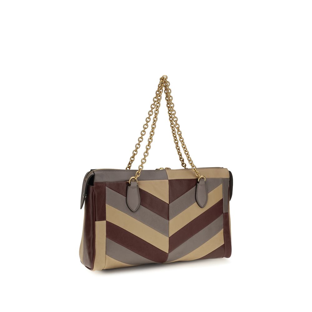 Valentino Garavani Schultertasche aus mehrfarbigem Nappaleder / Kalbsleder Bos Taurus