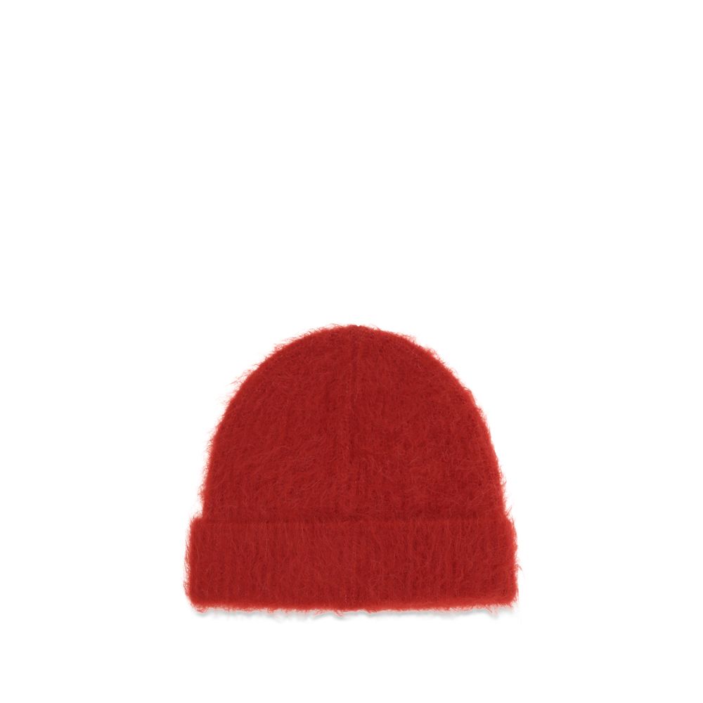 SÉFR Rote Alpaka-Vicugna-Pacos-Beanie