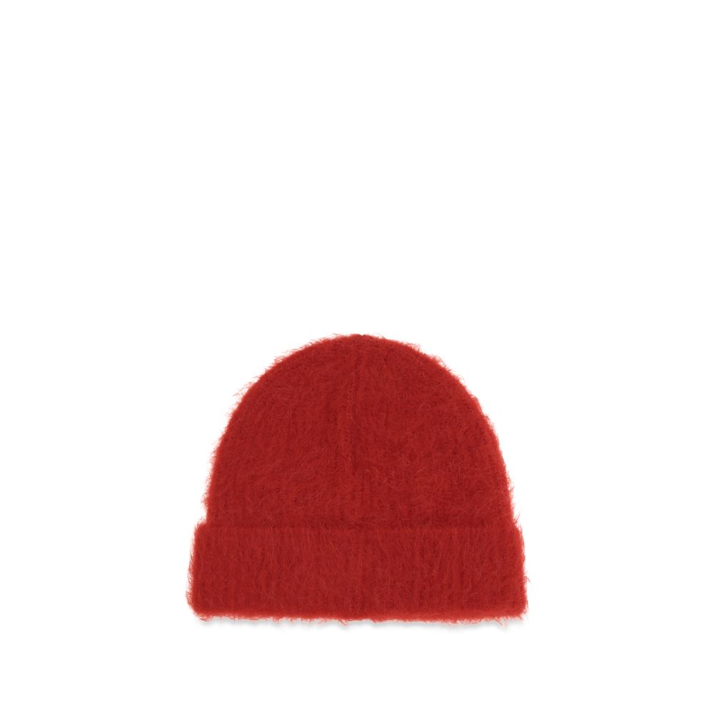 SÉFR Rote Alpaka-Vicugna-Pacos-Beanie