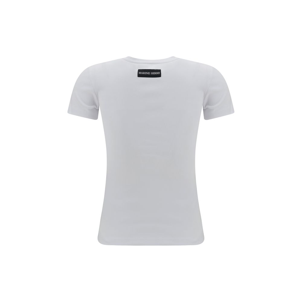 Marine Serre Weißes Baumwoll-T-Shirt