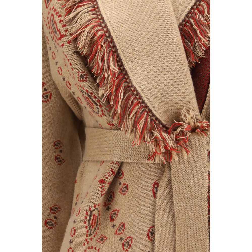Alanui Cardigan aus braunem Kaschmir