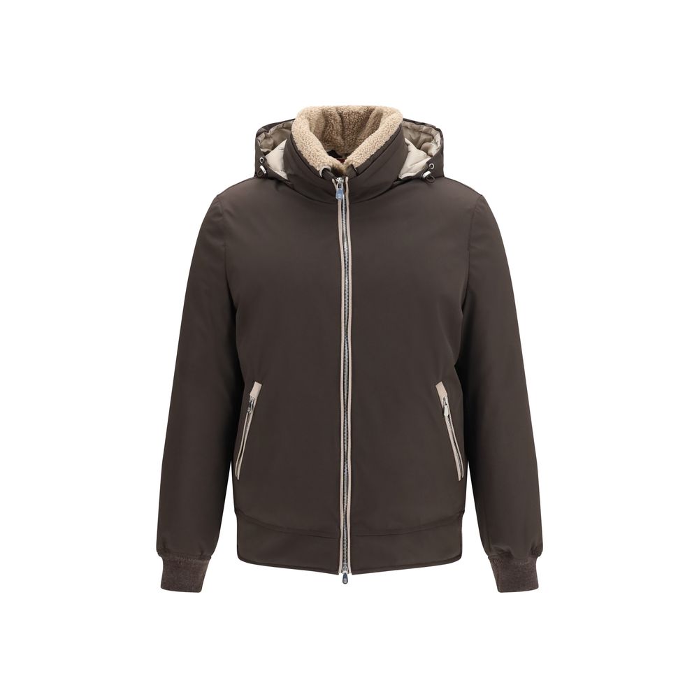 Brunello Cucinelli Bomber aus braunem Polyamid