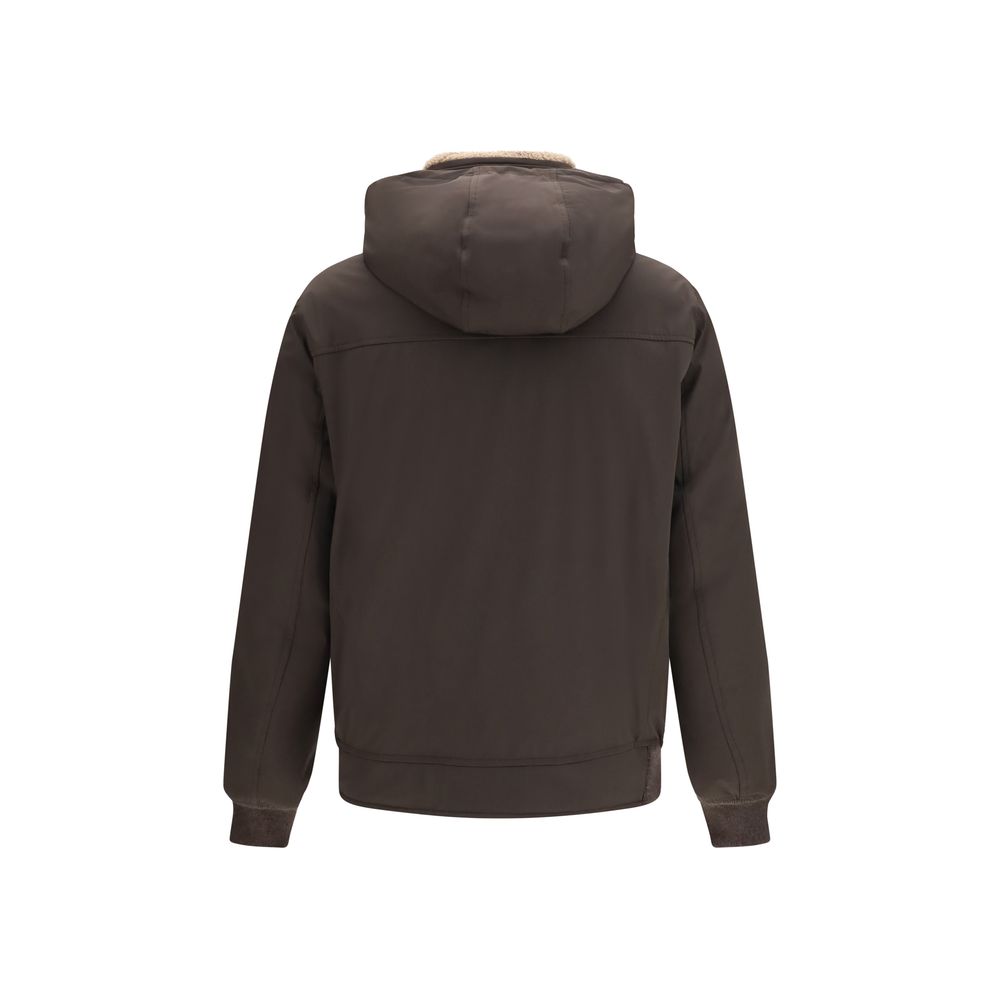 Brunello Cucinelli Bomber aus braunem Polyamid