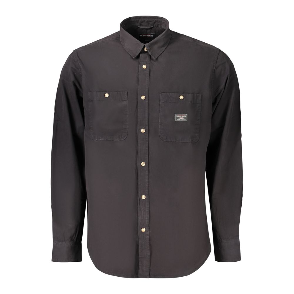 Schwarzes Baumwoll-Langarmhemd von Guess Jeans