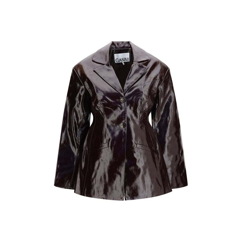 Ganni Lange Jacke aus Polyethylen in Bordeaux