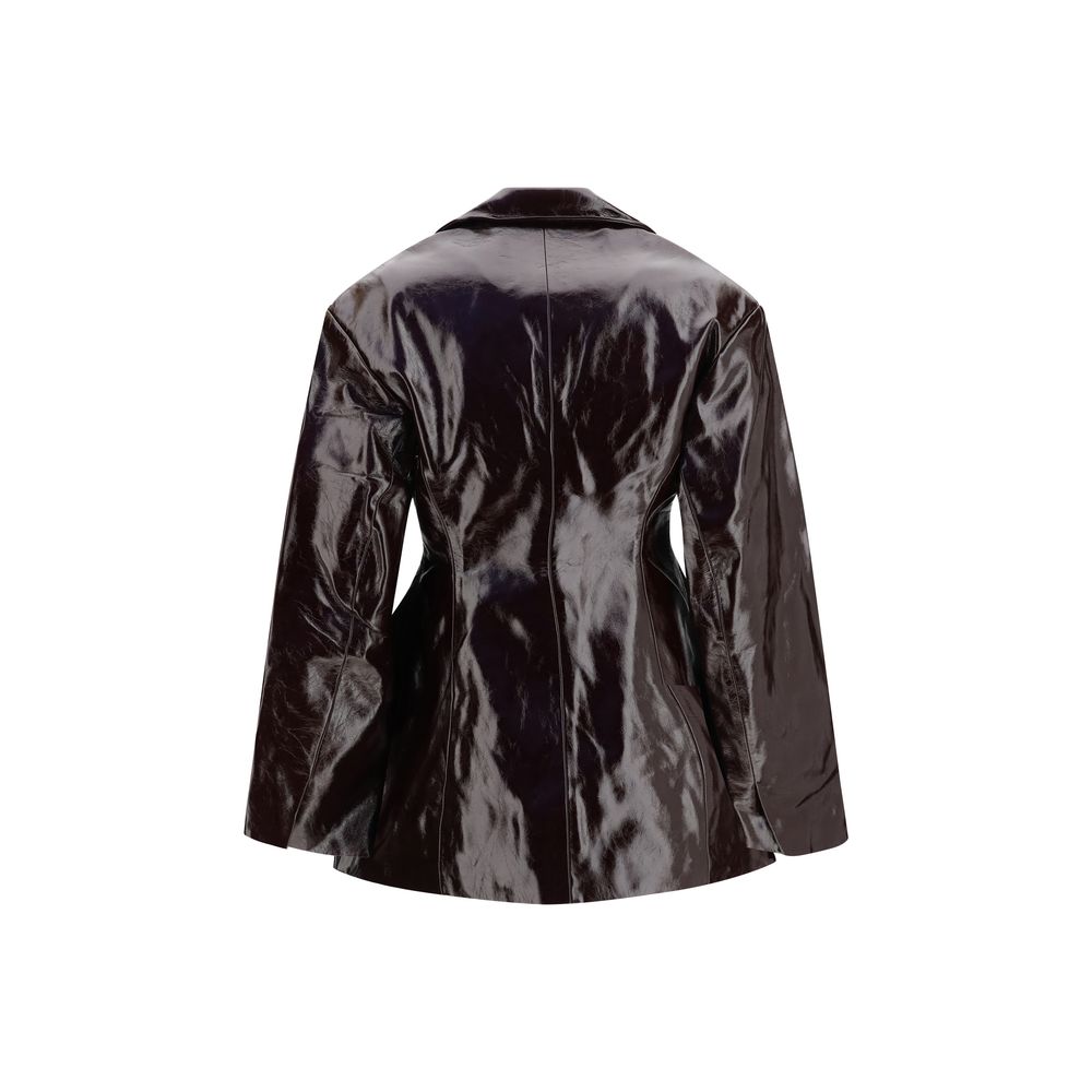Ganni Lange Jacke aus Polyethylen in Bordeaux