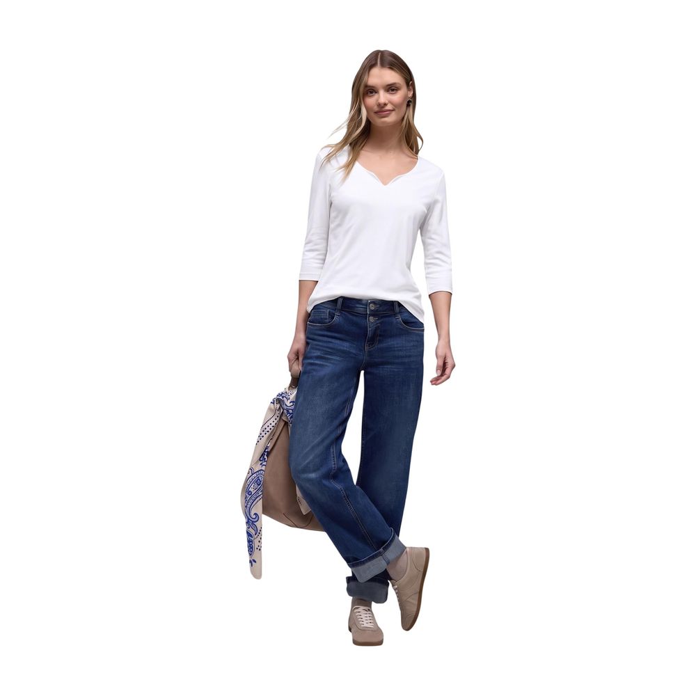 Street One Langarmshirt aus weißer Baumwolle