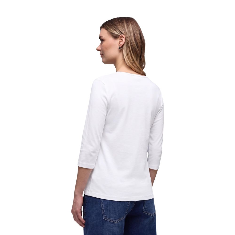 Street One Langarmshirt aus weißer Baumwolle