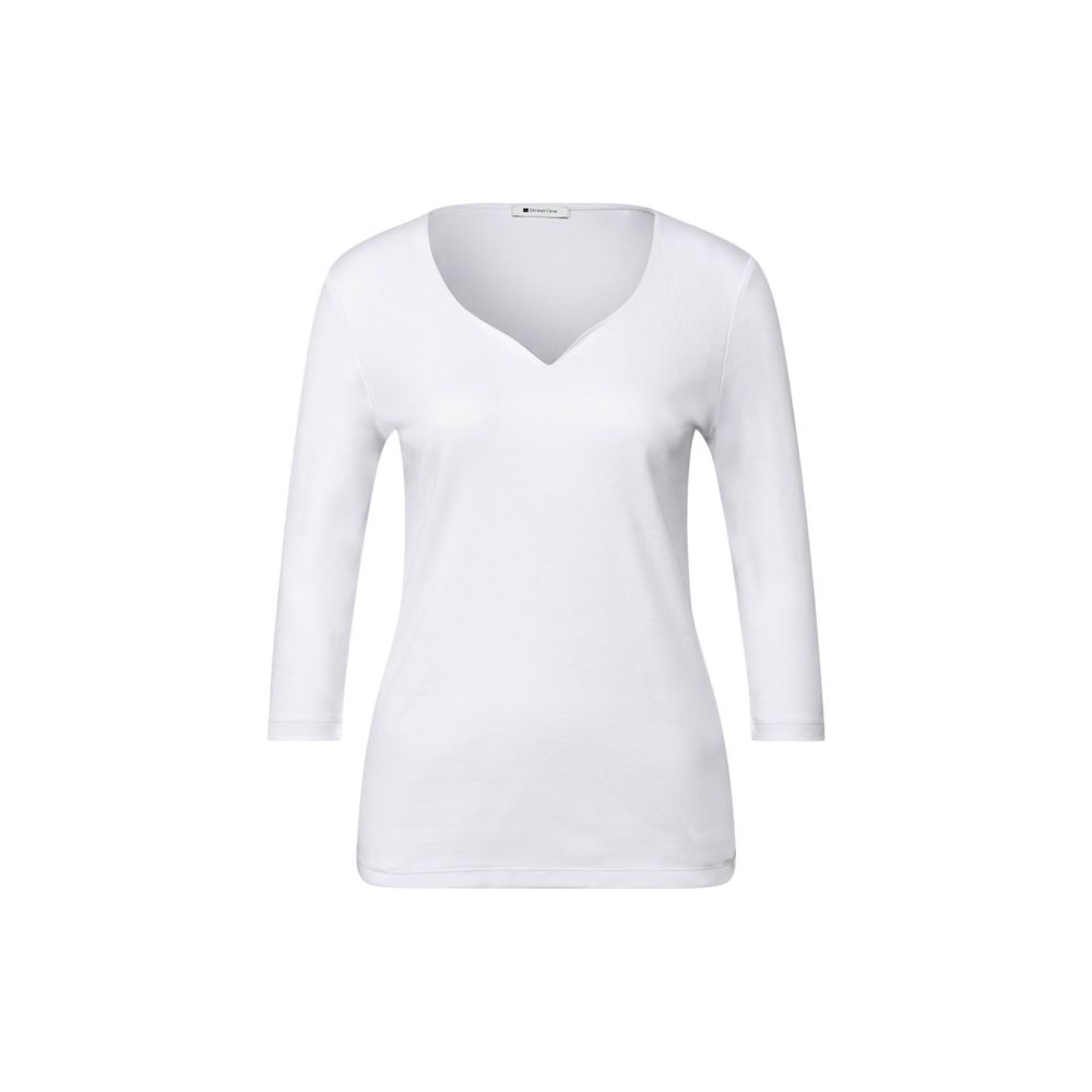 Street One Langarmshirt aus weißer Baumwolle