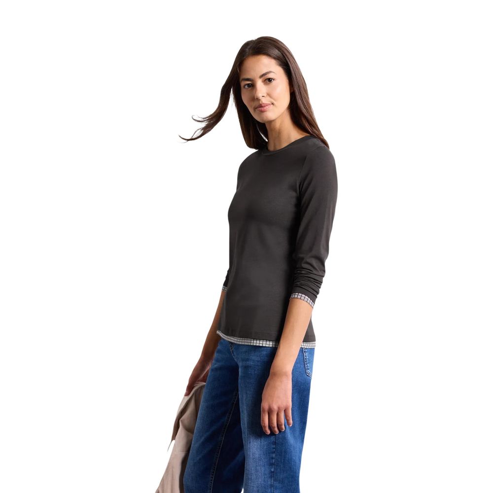 Street One Langarmshirt aus Baumwolle in Braun
