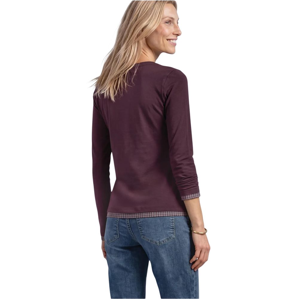 Street One Langarm-Shirt aus Baumwolle in Lila