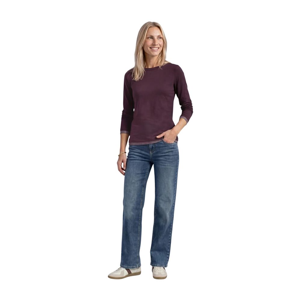Street One Langarm-Shirt aus Baumwolle in Lila