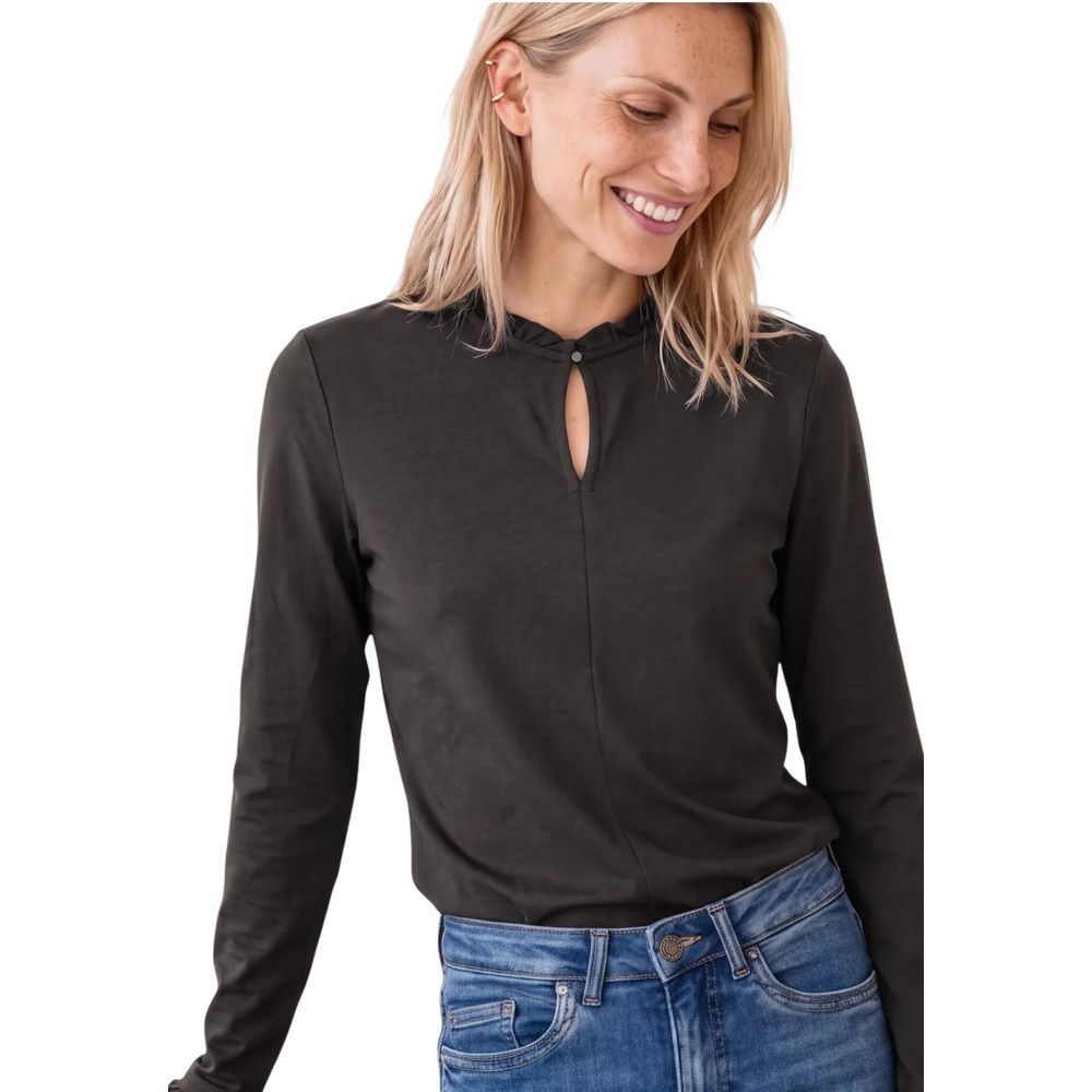 Street One Langarmshirt aus Baumwolle in Braun