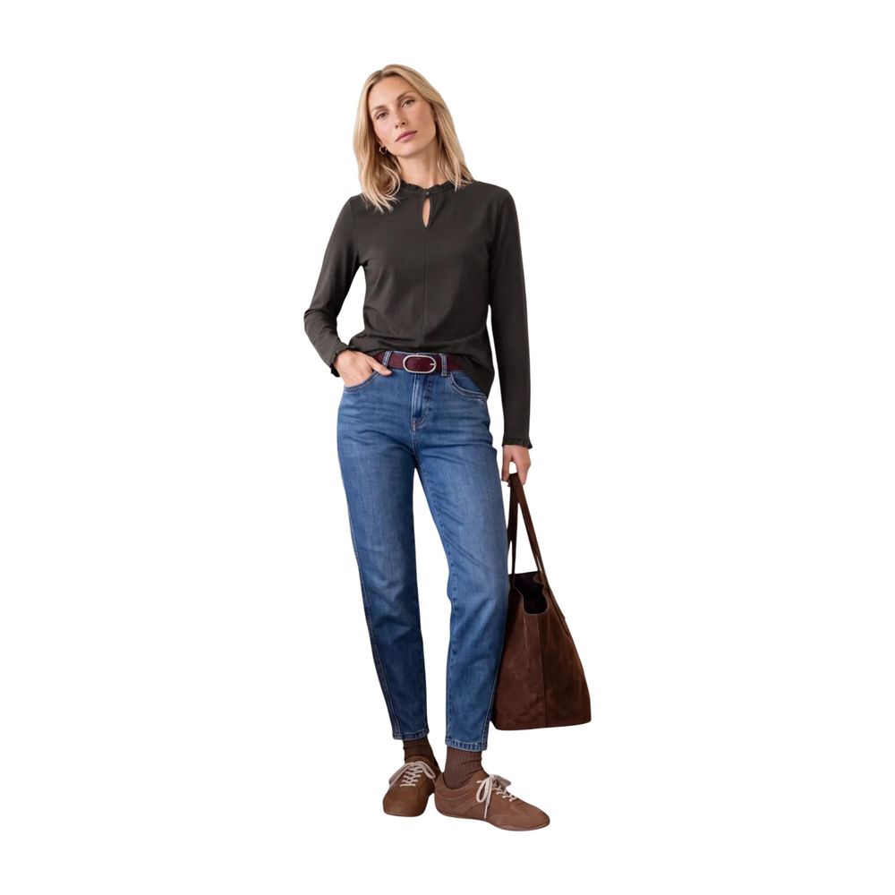 Street One Langarmshirt aus Baumwolle in Braun