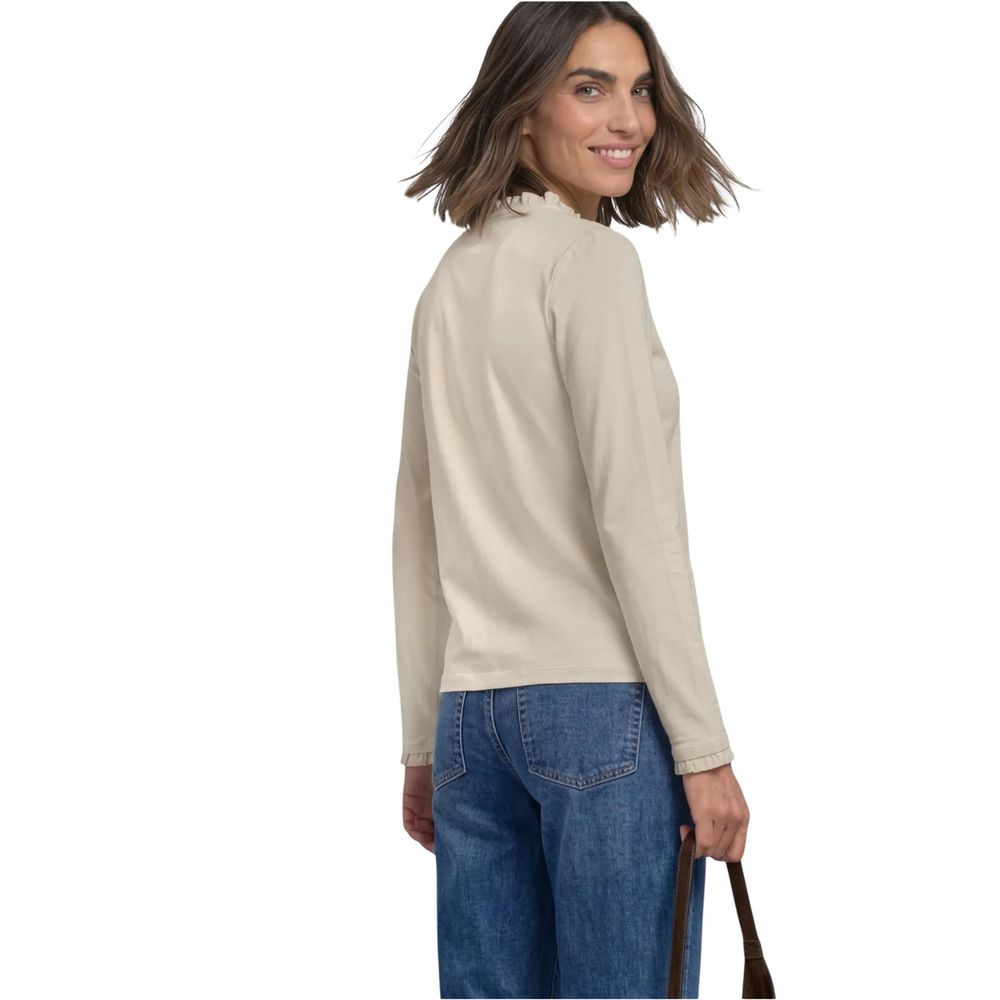 Street One beiges Langarmshirt aus Baumwolle