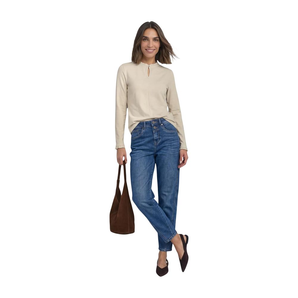 Street One beiges Langarmshirt aus Baumwolle