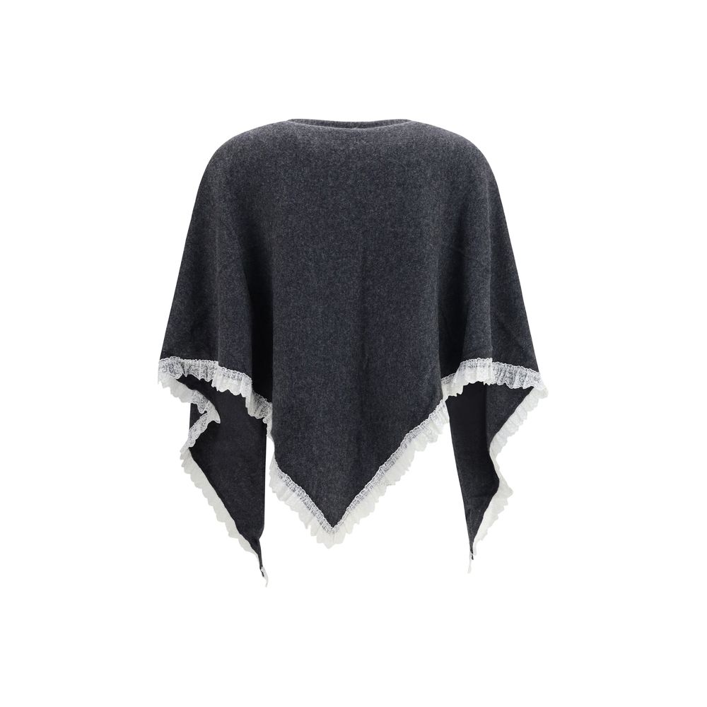 Ganni grauer Wollschal Aries Oversize