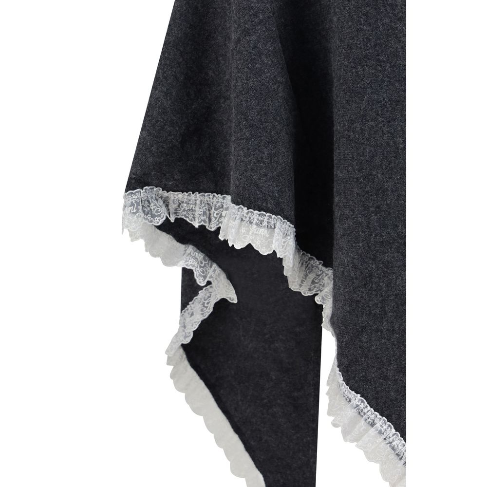 Ganni grauer Wollschal Aries Oversize