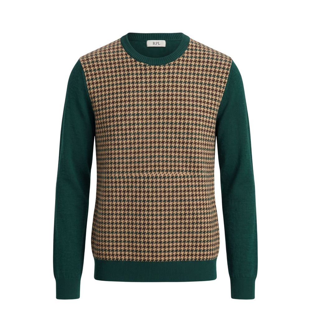 Roberto Pepe Luxus-Herrenpullover aus grüner Wolle