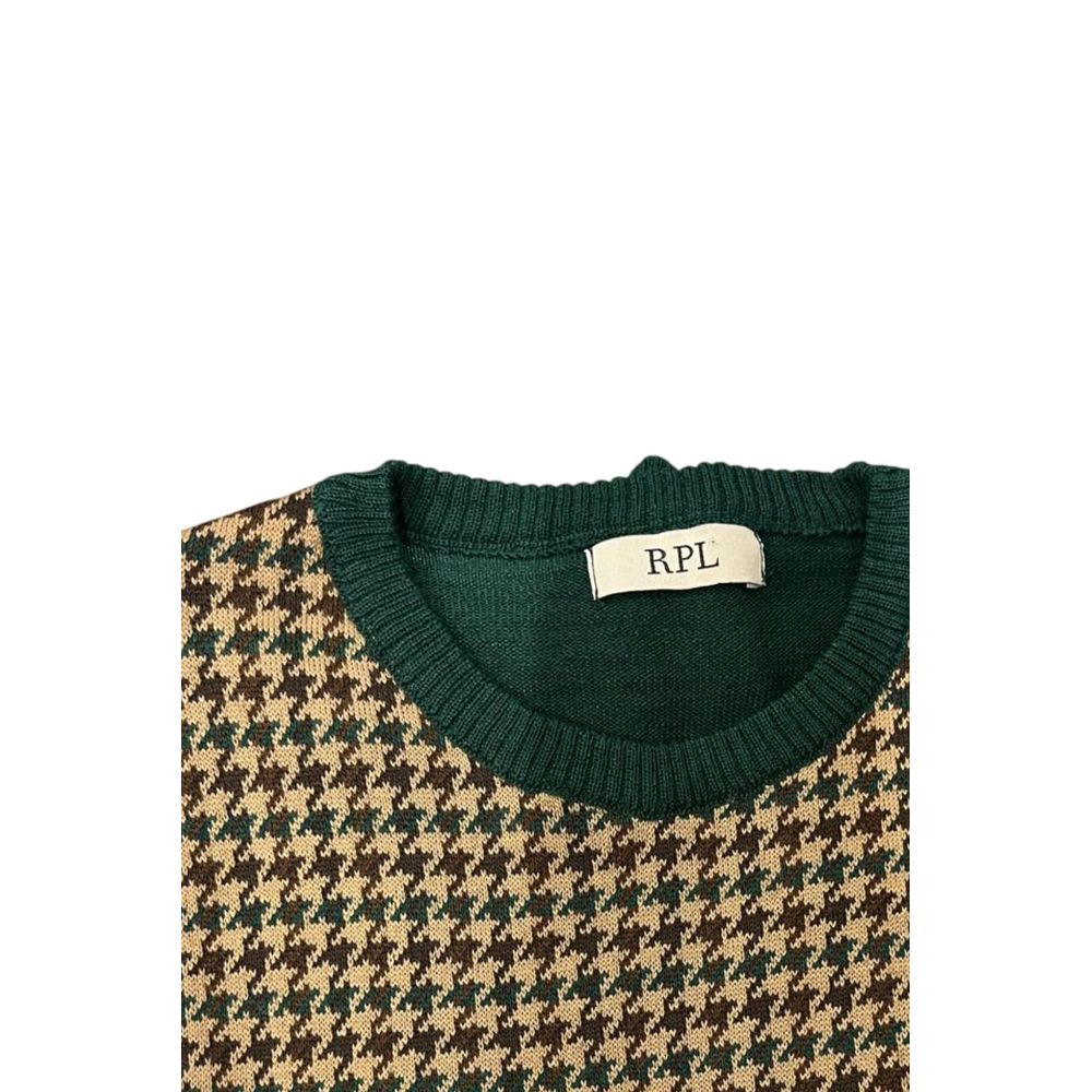 Roberto Pepe Luxus-Herrenpullover aus grüner Wolle