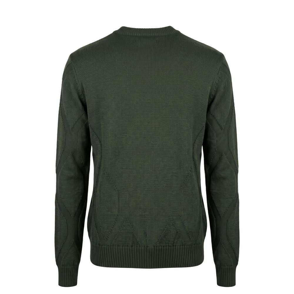 Roberto Pepe Luxus-Herrenpullover aus grüner Wolle