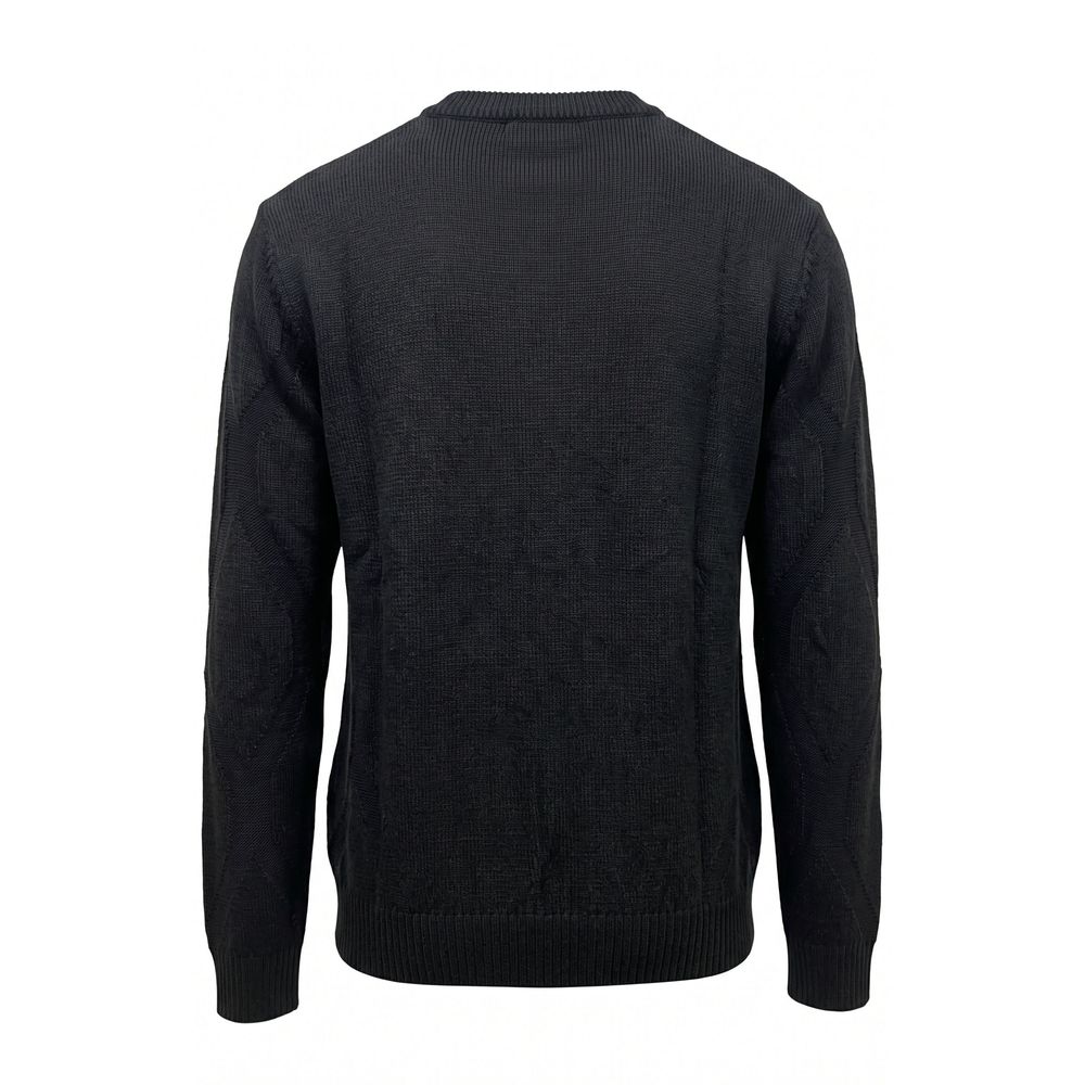 Roberto Pepe Luxus-Herrenpullover aus schwarzer Wolle