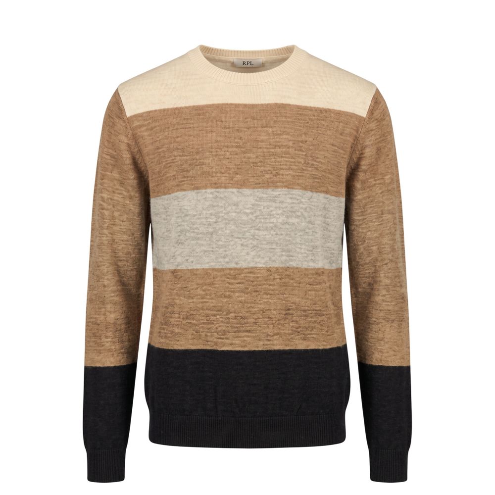 Roberto Pepe Luxus-Herrenpullover aus beiger Wolle