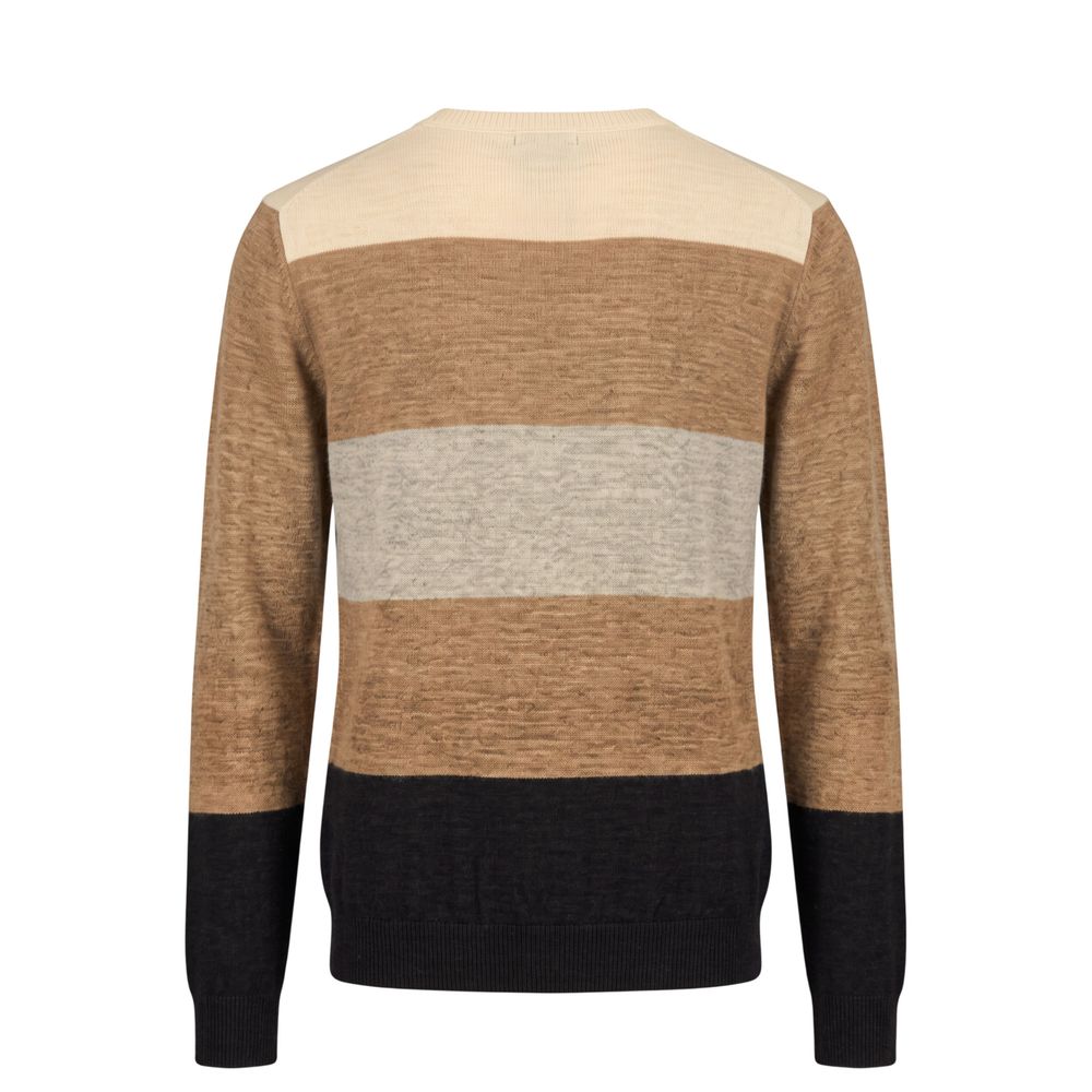Roberto Pepe Luxus-Herrenpullover aus beiger Wolle