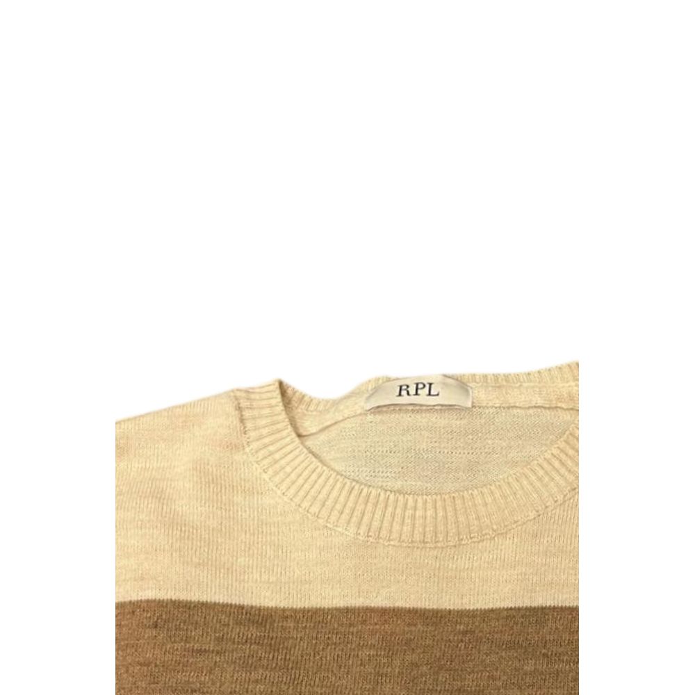 Roberto Pepe Luxus-Herrenpullover aus beiger Wolle