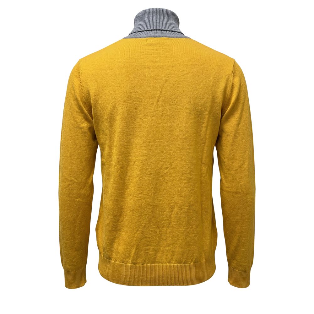 Roberto Pepe Luxus-Herrenpullover aus gelber Wolle