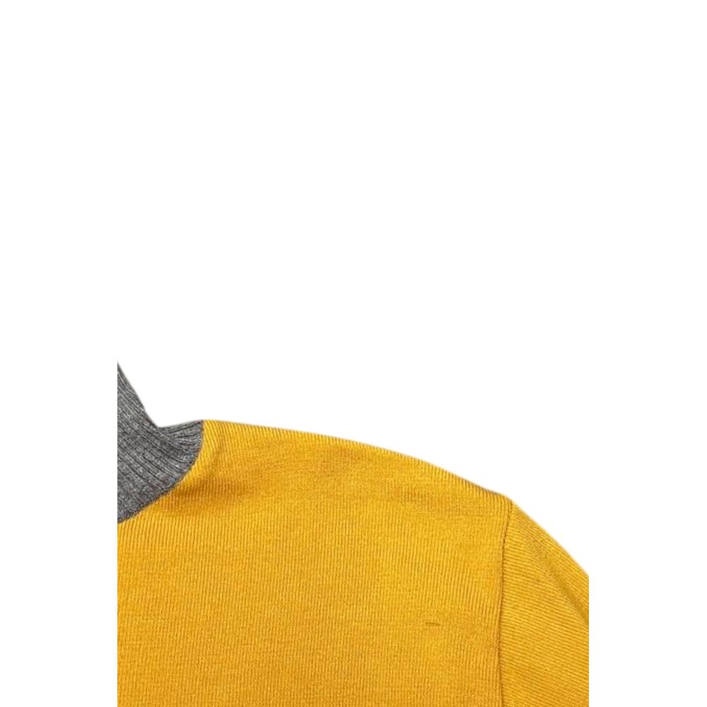 Roberto Pepe Luxus-Herrenpullover aus gelber Wolle