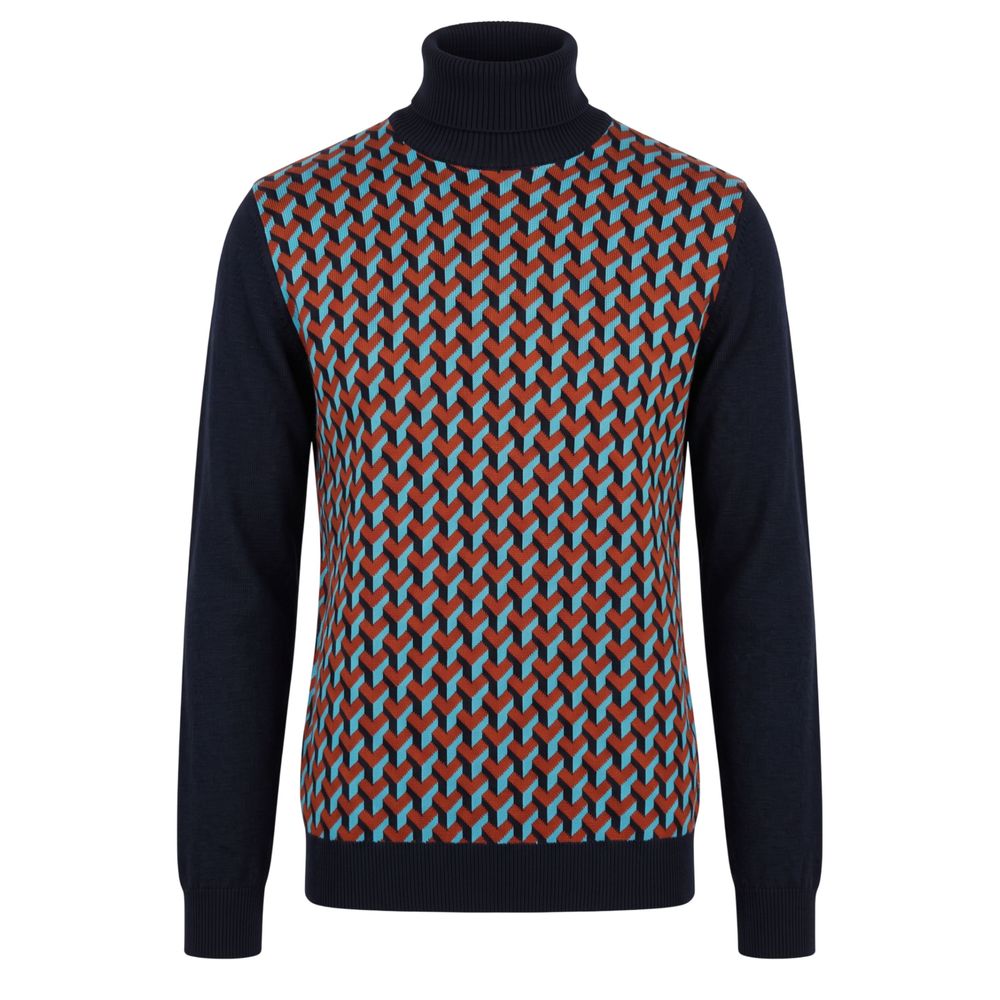 Roberto Pepe Luxus-Herrenpullover aus roter Wolle