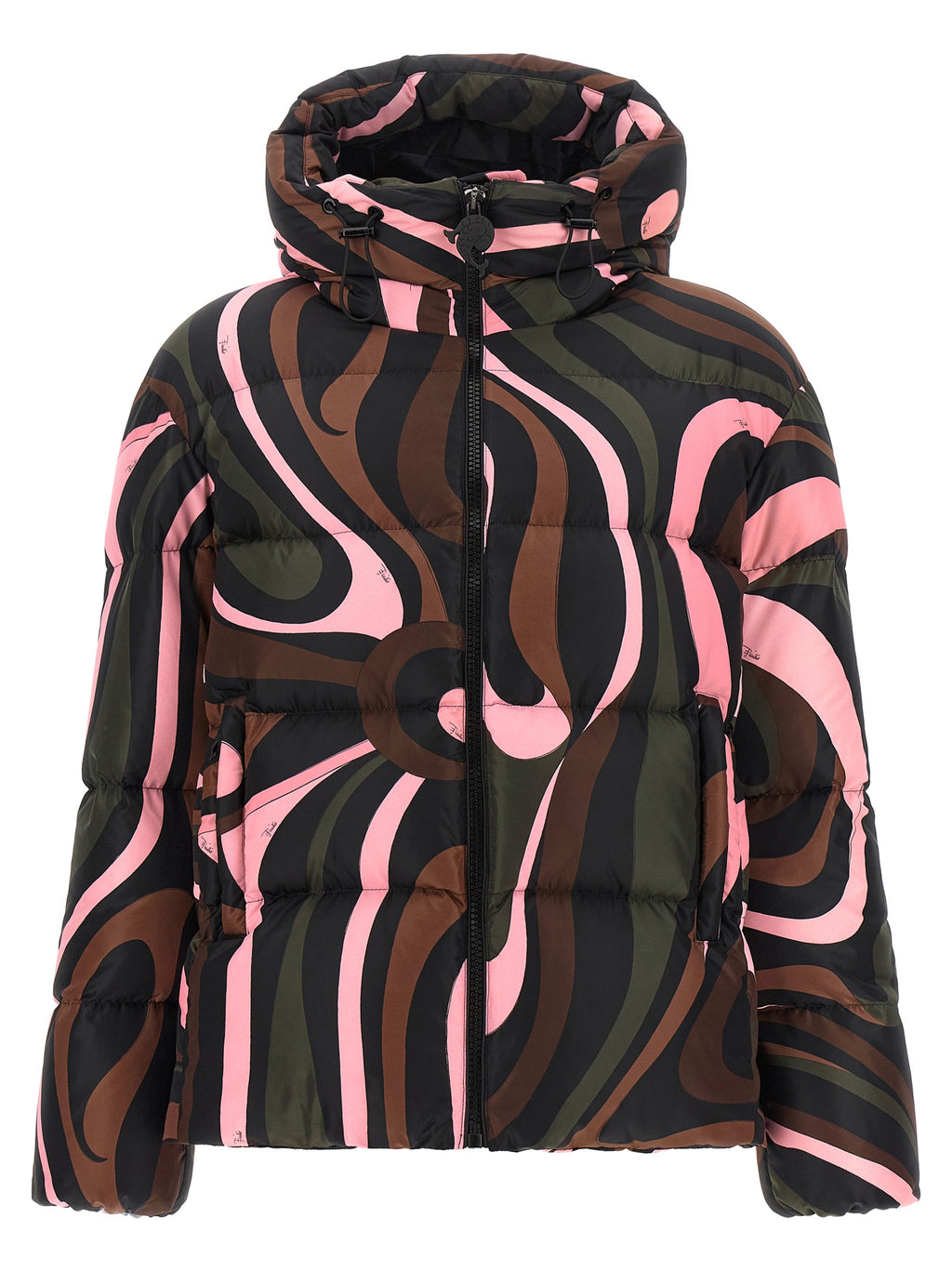 Emilio Pucci Mehrfarbige Polyamid-Jacke in voller Länge