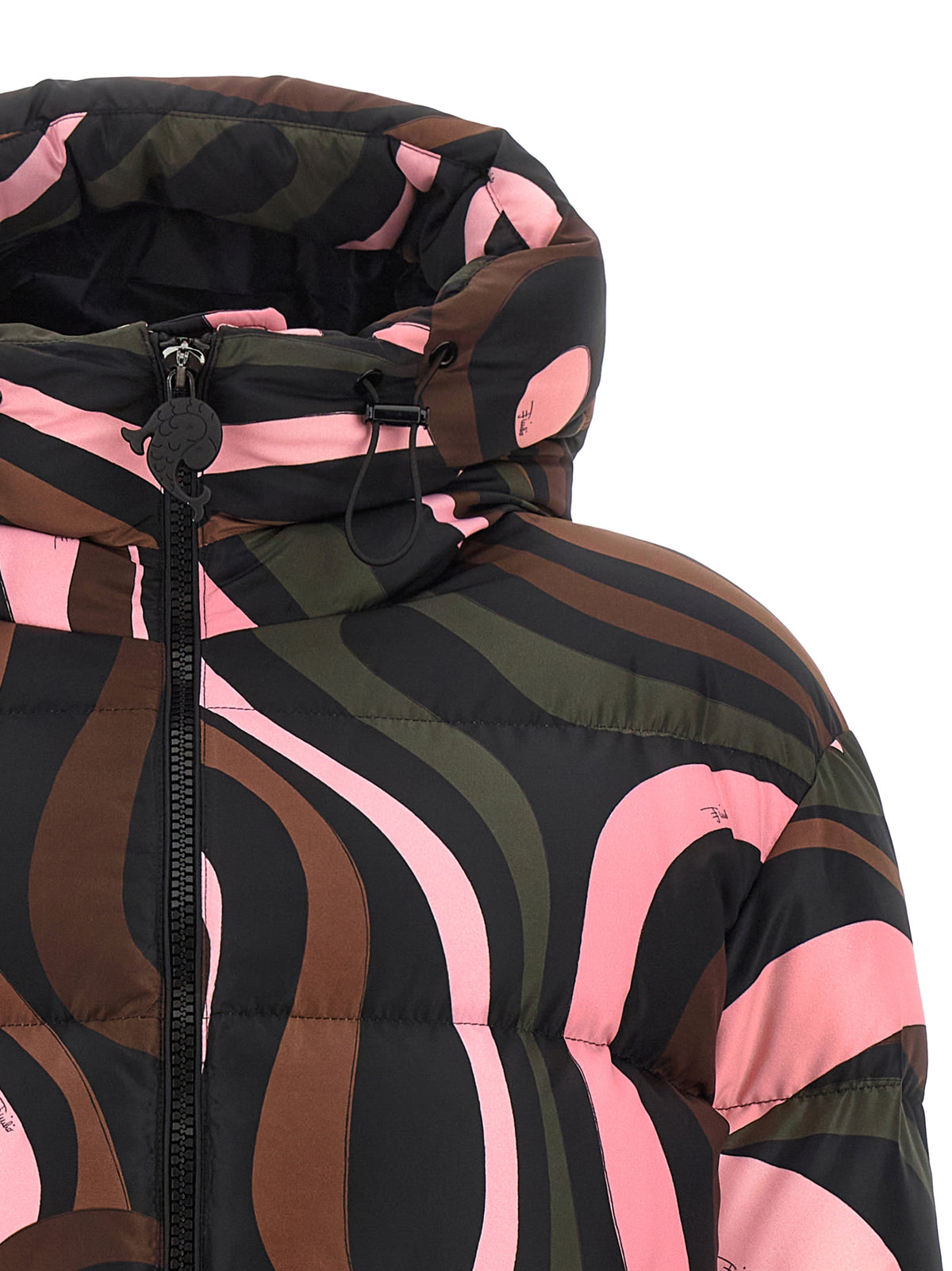 Emilio Pucci Mehrfarbige Polyamid-Jacke in voller Länge