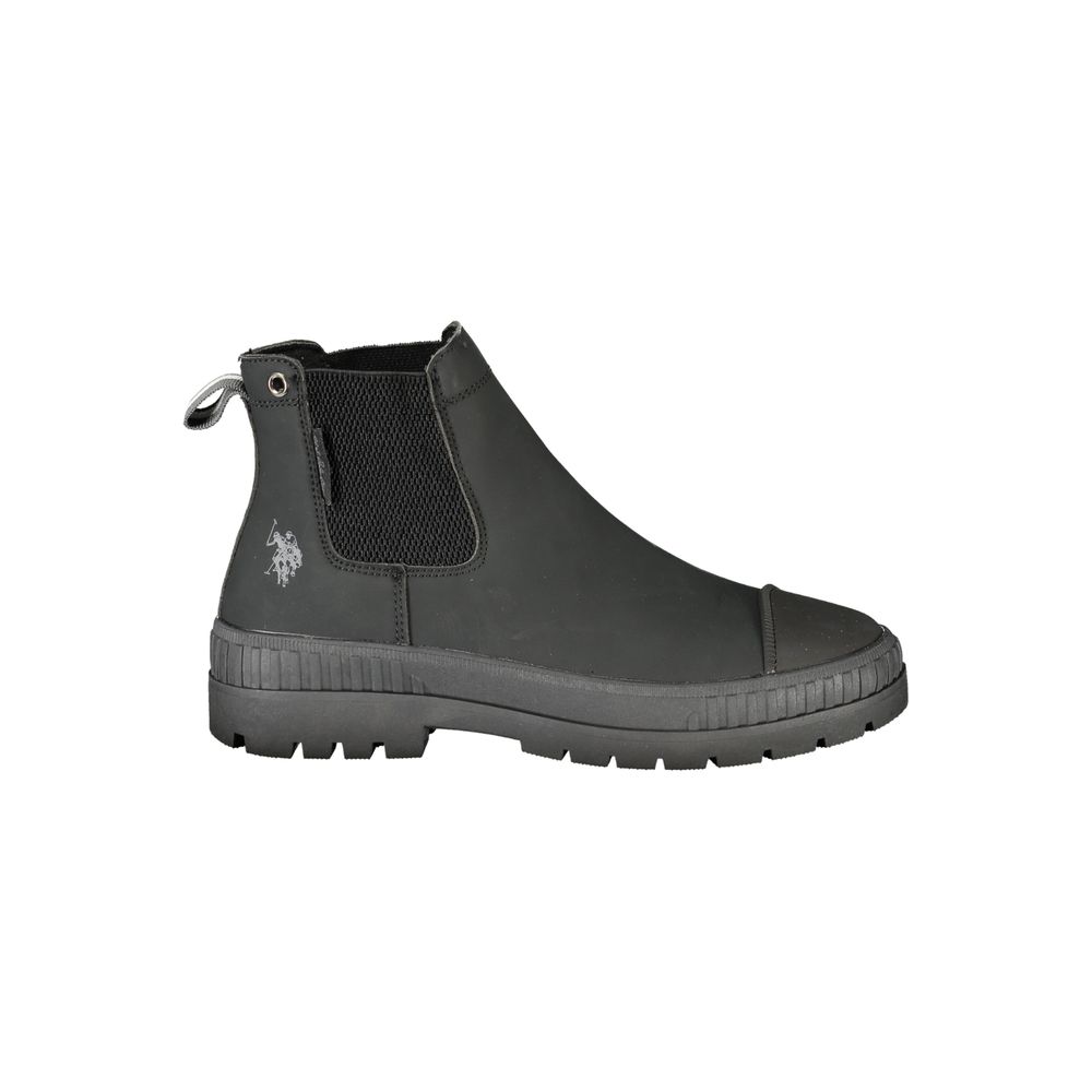 U.S. POLO ASSN. Damenstiefel aus schwarzem Polyurethan