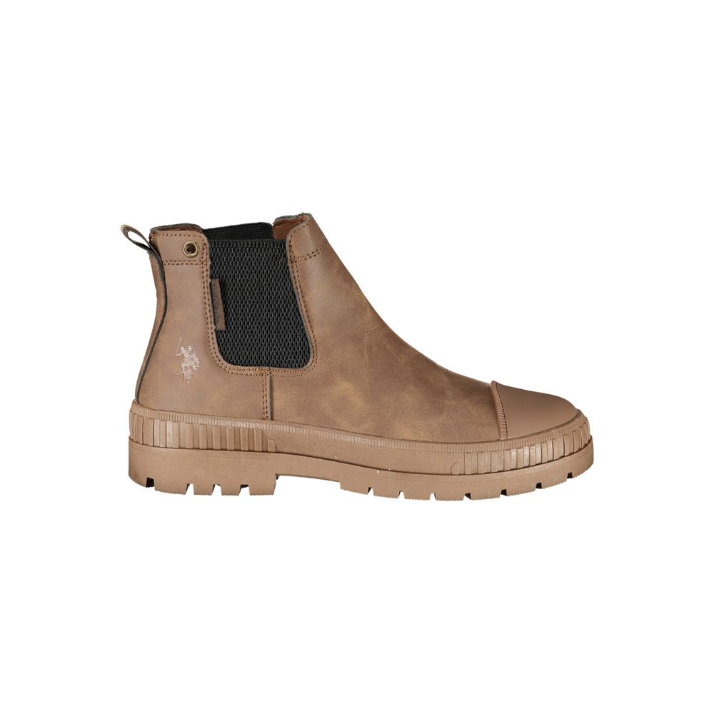 U.S. POLO ASSN. Brauner Damenstiefel aus Polyurethan