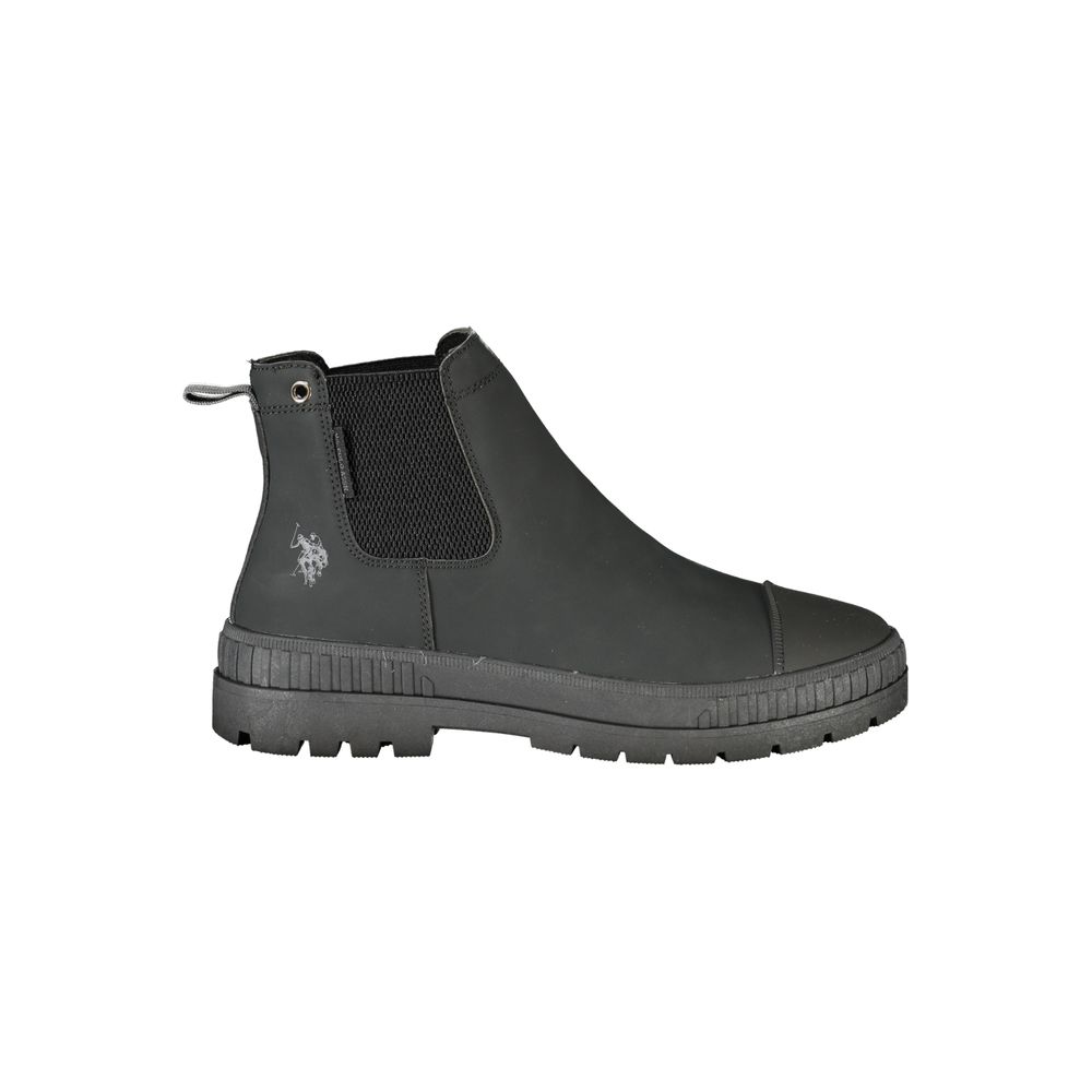 U.S. POLO ASSN. Schwarzer Polyurethan-Herrenstiefel