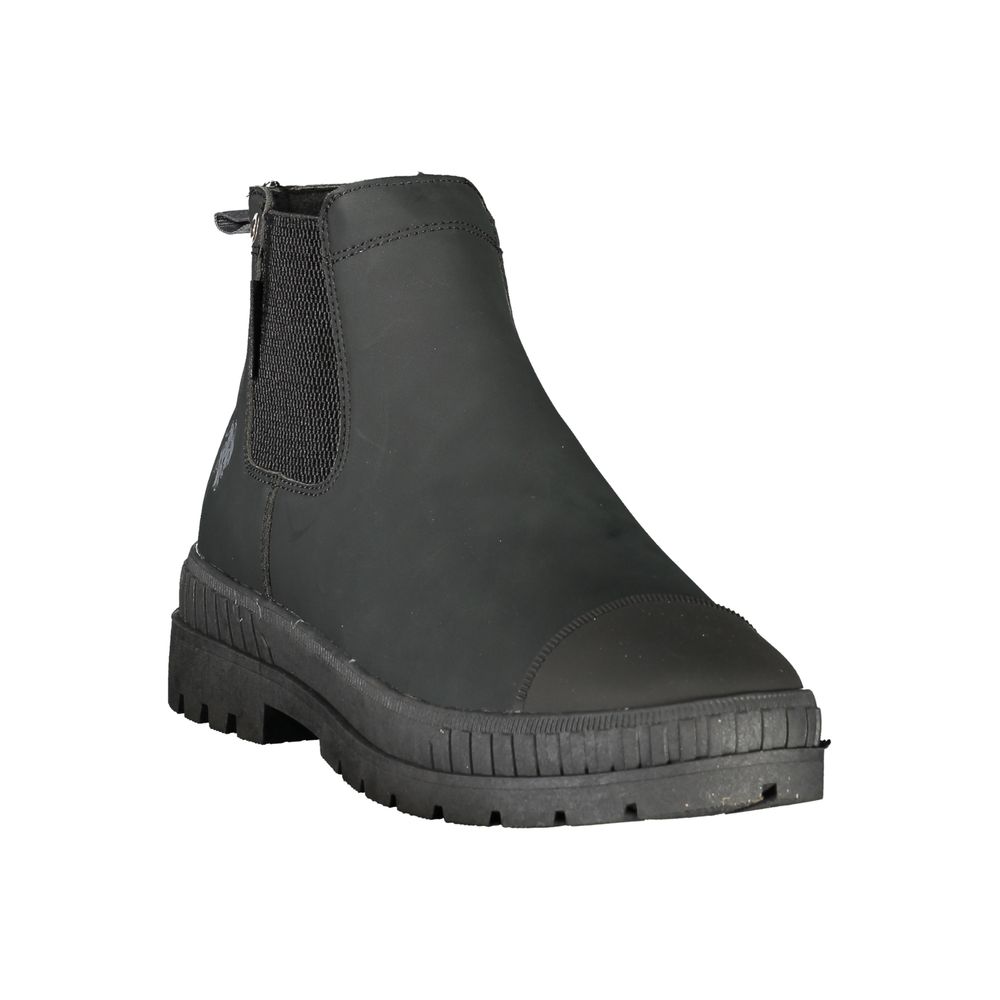 U.S. POLO ASSN. Schwarzer Polyurethan-Herrenstiefel