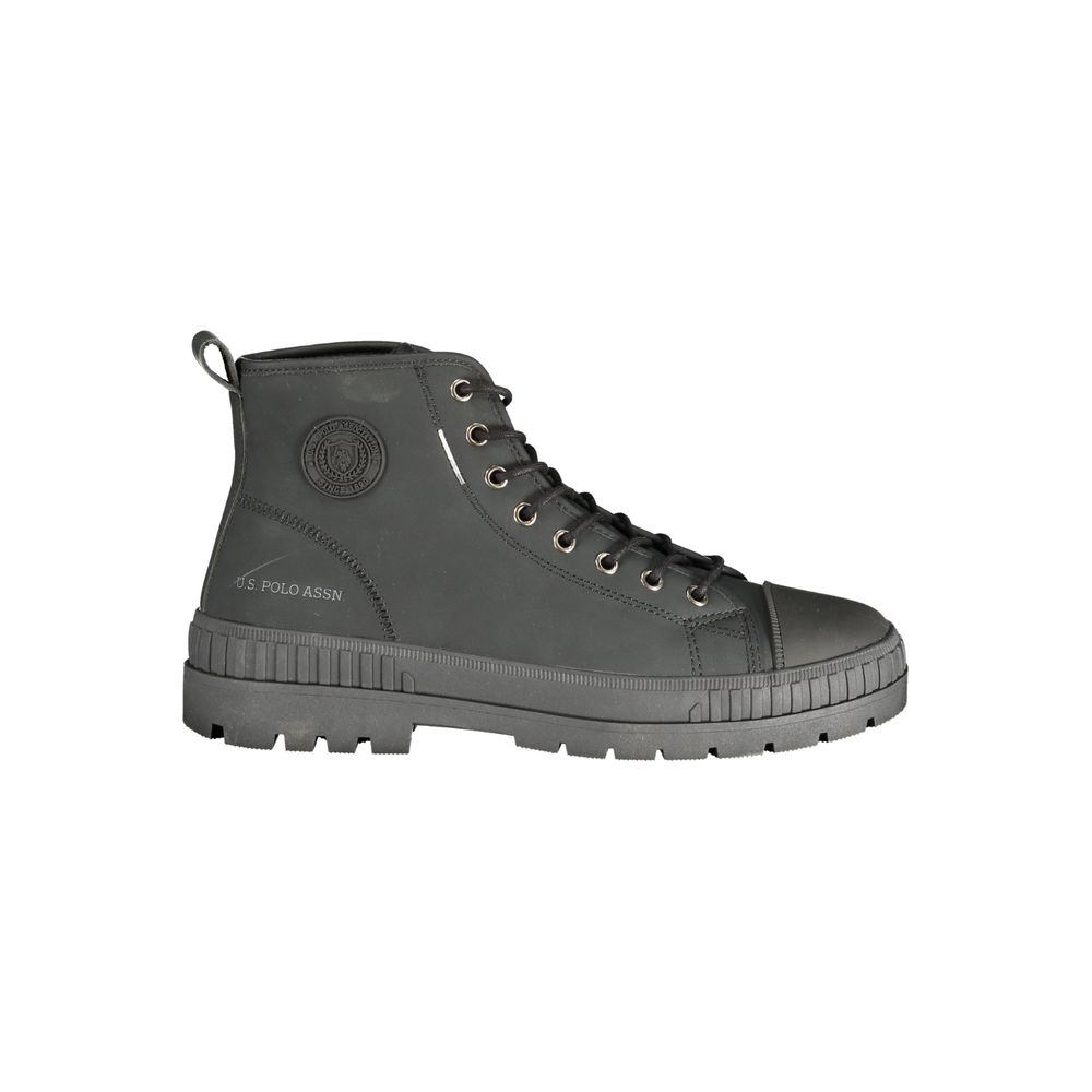 U.S. POLO ASSN. Schwarzer Polyurethan-Herrenstiefel