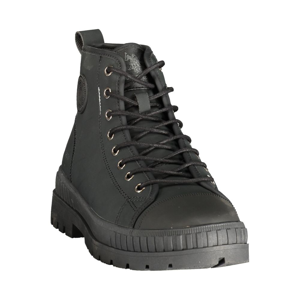 U.S. POLO ASSN. Schwarzer Polyurethan-Herrenstiefel