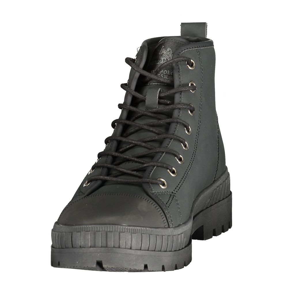 U.S. POLO ASSN. Schwarzer Polyurethan-Herrenstiefel