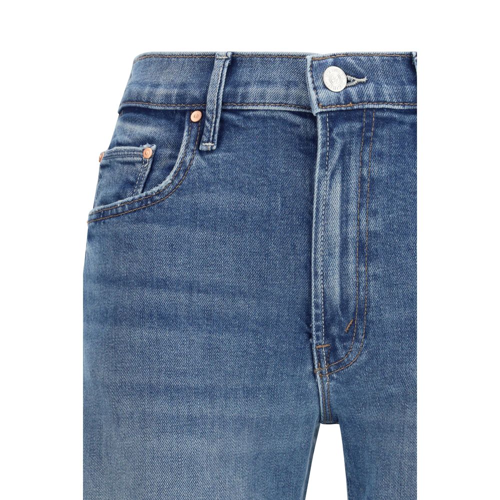 Mother Denim blaue ausgestellte Jeans aus Baumwolle