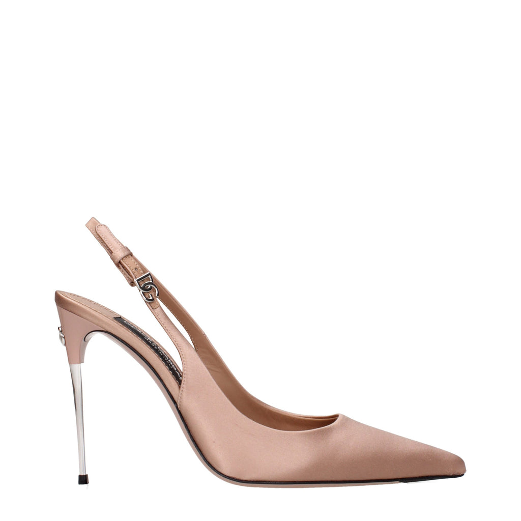 Dolce & Gabbana beige Satin-Pumps mit hohem Absatz