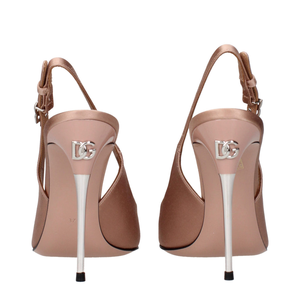 Dolce & Gabbana beige Satin-Pumps mit hohem Absatz