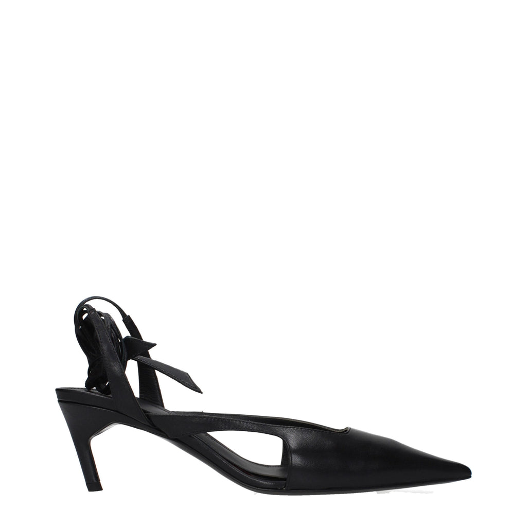 The Attico Schwarze Leder-High-Heel-Pumps